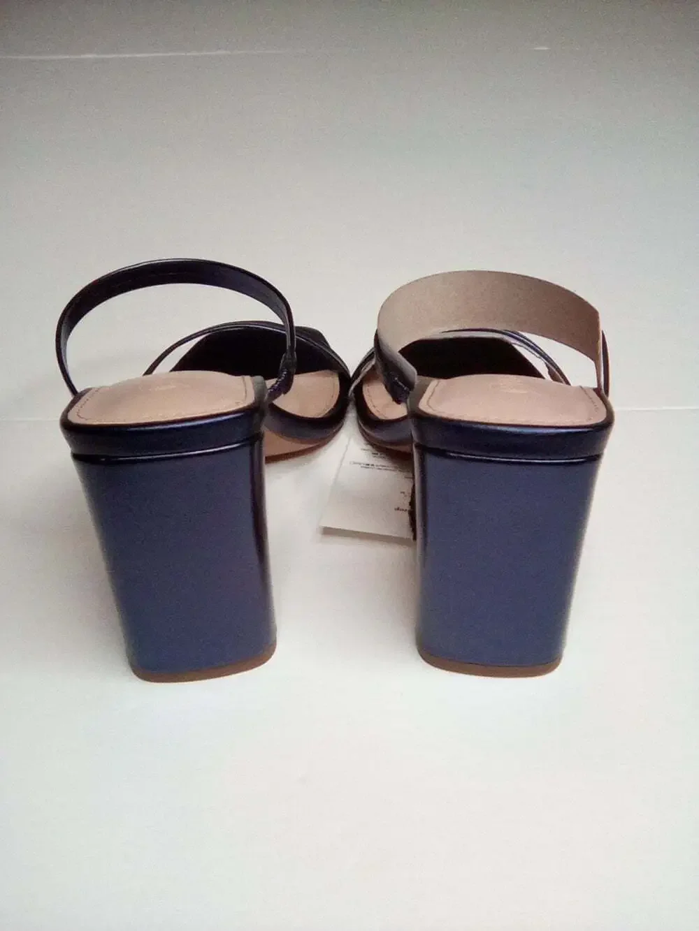 The Drop Avery Women's Strappy High Heel Metallic Navy Sandals Size 5